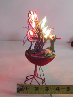 Vintage Peacock Christmas Light Decor