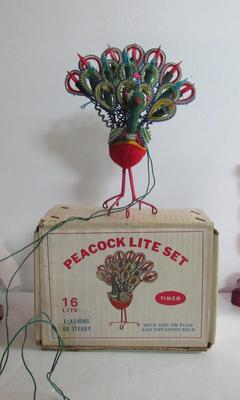 Vintage Peacock Christmas Light Decor