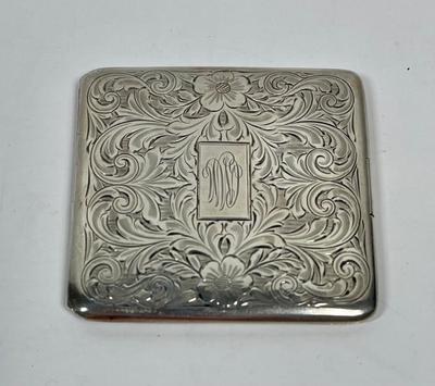 Monogramed Edwardian Silver Cigarette Case