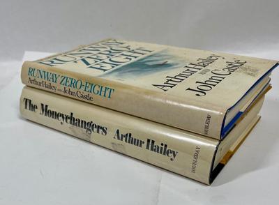 2 Arthur Hailey hardcover books - THE MONEY-CHANGERS & RUNAWAY ZERO-EIGHT