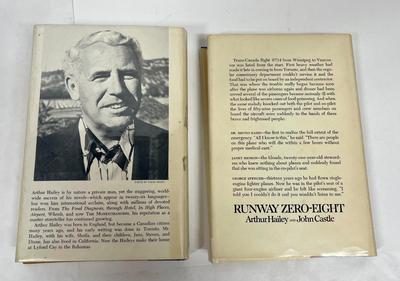 2 Arthur Hailey hardcover books - THE MONEY-CHANGERS & RUNAWAY ZERO-EIGHT