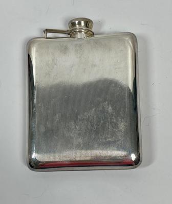Antique Evan's Nickel Silver Hip Flask Decanter Art Deco