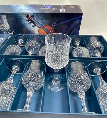 Vtg 12 Crystal Liqueur / Cordial Glasses Longchamp Cristal d'Arques 7" wine