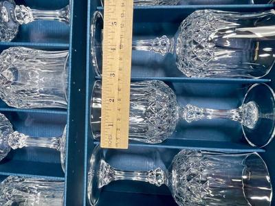Vtg 12 Crystal Liqueur / Cordial Glasses Longchamp Cristal d'Arques 7" wine