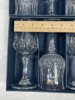 Vtg 4 Crystal Liqueur / Cordial Glasses Longchamp Cristal d'Arques 7" wine