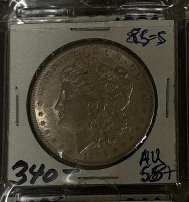 1885 S MORGAN AU 55 US COIN 1$ silver