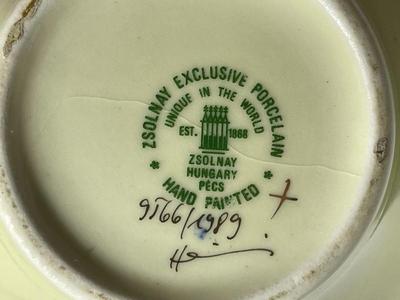 Vintage Zsolnay - Hungary - Porcelain Vase - 7" Tall - Hand Painted in Fair Preowned Condition w/Crazing as Pictured.