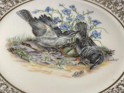Lenox Boehm Birds Mockingbirds 10.5" Decorative Plate 1978 Edward Marshall Boehm in VG Condition.