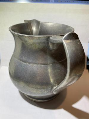 Vintage Wilton Solid Pewter RWP Water Pitcher Columbia PA USA 6" Tall in Good Preowned Condition.