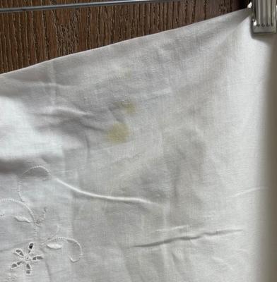 Very Large White Cotton Lace & Embroidery Rectangular Tablecloth