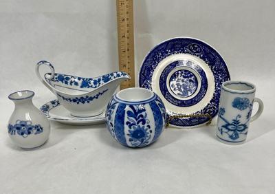 Blue & White Delft Danube Ceramic Lot