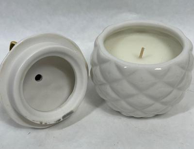 Pineapple Lot - Ceramic Candle Holder & Blown Glass figurine