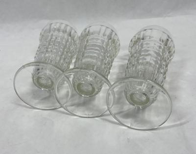 3 Jeanette Vintage Glass Footed Parfait Glasses