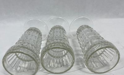 3 Jeanette Vintage Glass Footed Parfait Glasses