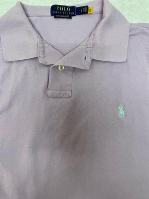 Designer Label Vintage Men's Lavender Polo Shirt, size L Custom Slim Fit