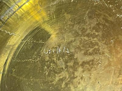 Vintage/Antique Chinese Etched Brass Serving Bowl 8" Diameter & 4" Tall in Good Condition Needs Cleaning/Polishing.