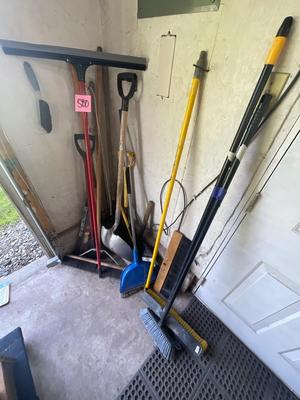 S80-brooms, various shovels, scraper, squeegee, etc.