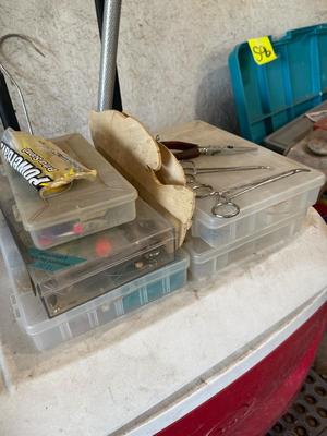 S95-Cooler, fishing tackle and net, plus extras