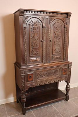 Antique Carved Cabinet (See Description)