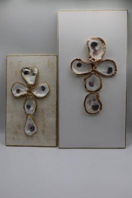 Oyster Cross on Canvas & Wood - New