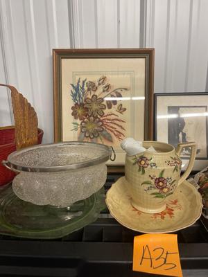 A35-cookbooks and miscellaneous decor/dishes
