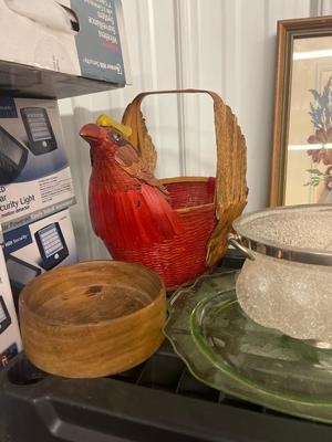 A35-cookbooks and miscellaneous decor/dishes