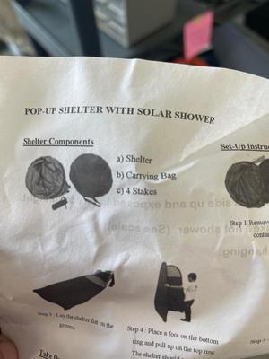 Z30-Pop up shelter with solar shower
