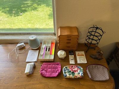 WOODEN JEWELRY BOX, EARRING HOLDER, AROMA DIFFUSER AND MORE