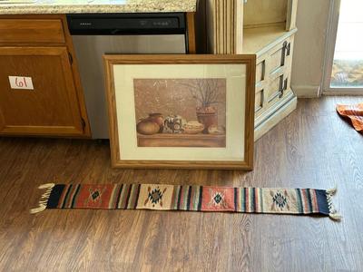 SW FRAMED PICTURE AND TABLE RUNNER