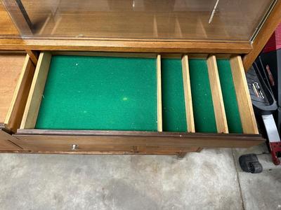 DISPLAY CABINET W/3 DRAWERS AND 2 CUPBOARDS