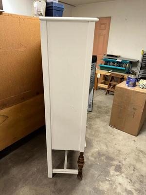 PAINTED DISPLAY CABINET WITH DRAWER