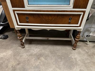 PAINTED DISPLAY CABINET WITH DRAWER