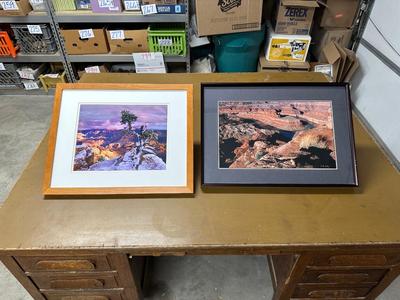 2 FRAMED PHOTOS, 1 SIGNED JACK COOLEY