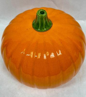 Large Ceramic Pumpkin Jack o' Lantern Vintage Halloween