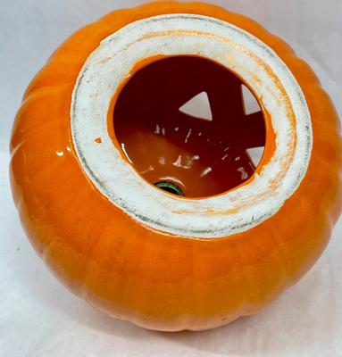 Large Ceramic Pumpkin Jack o' Lantern Vintage Halloween