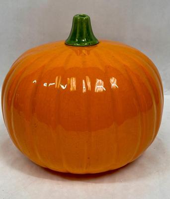 Large Ceramic Pumpkin Jack o' Lantern Vintage Halloween