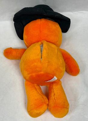 Halloween Orange & Black Smiley Face Plush Toy