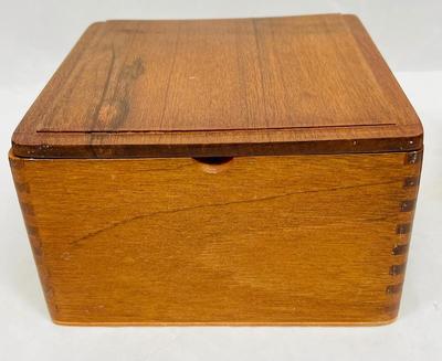 Vintage Wooden Box Lot - 3 square trinket boxes