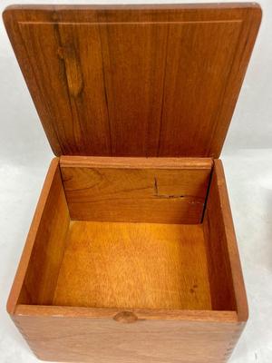Vintage Wooden Box Lot - 3 square trinket boxes