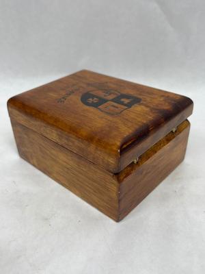 Vintage Wooden Box Lot - 3 square trinket boxes