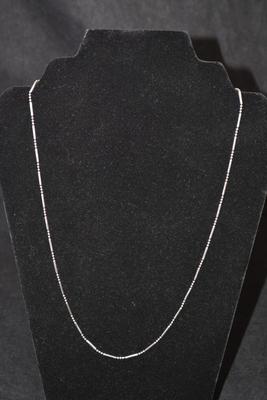 925 Sterling Bar & Bead Necklace 24”, 4.9g