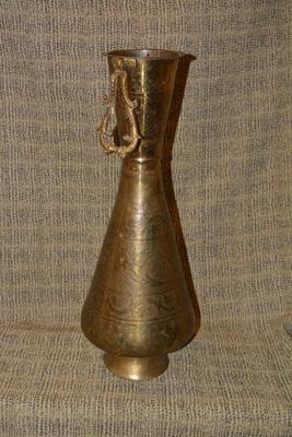 Vintage Tall Brass Vase, Missing Hardware, 23.75” Tall
