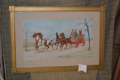 Framed & Matted George H. Harrington Stagecoach Print 37.5”x26”