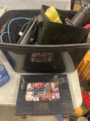 Z68-Organizer and tote of garage items