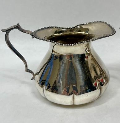 Vintage Creamer & Double Handled Sugar Bowl Silver-plate