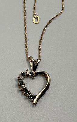 18 inch 14K chain with Heart pendant