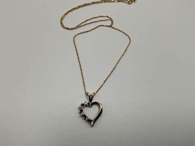 18 inch 14K chain with Heart pendant