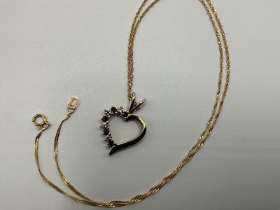 18 inch 14K chain with Heart pendant