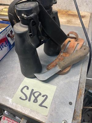 S182-Binoculars and knife