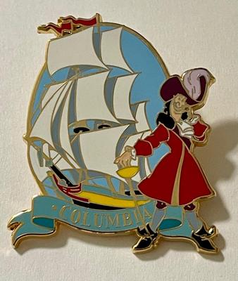 Disney Trading Pin 67532 Frontierland Attraction Captain Hook & Columbia Sailing Ship 2008
